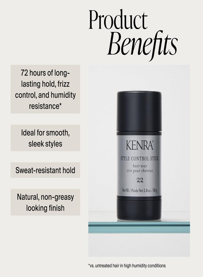 كينرا بروفيشنال ستايل كونترول ستيك 22 | شمع للشعر | تسريحات ناعمة وأنيقة | ثبات يدوم طويلاً، تحكم في التجعد، ومقاومة للرطوبة | ثبات مقاوم للتعرق | آمن على البشرة وفروة الرأس وحواف الشعر | 1.8 أونصة - Image 2